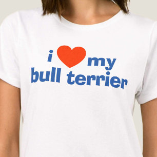 Bull Terrier ägare. Rött hjärta för en Bull Terrie T Shirt