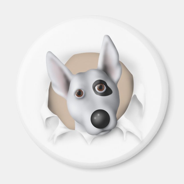 Bull Terrier (American) Busting Out Magnet (Framsidan)