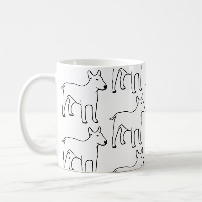 Bull Terrier Artsy Coffe Mugg (Vänster)