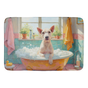 Bull Terrier badtid kul Badrumsdekor Badrumsmatta