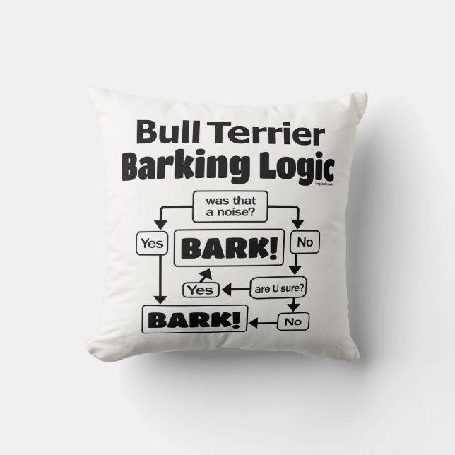 Bull Terrier Barking Logic Kudde (Framsida)