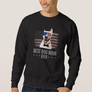 Bull Terrier Best Hund Mamma någonsin Retro USA, b Lång Ärmad Tröja