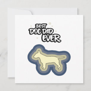 Bull Terrier Blå Bästa Pappa Alltid Jag Voffar Kär Kort