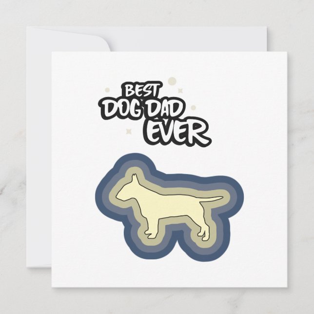 Bull Terrier Blue Best Hund Pappa någonsin I Woof  Kort (Framsida)