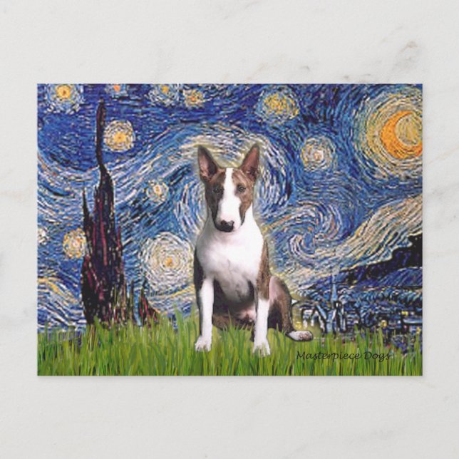 Bull Terrier (Br) - Starry Natt Vykort (Framsida)