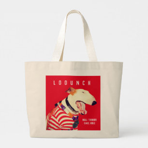 BULL TERRIER CAKE HÅL- TOTE BAG JUMBO TYGKASSE