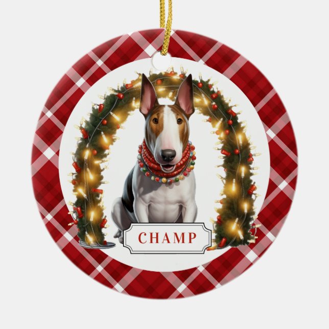 Bull Terrier Ceramic Circle Ornament (Framsidan)