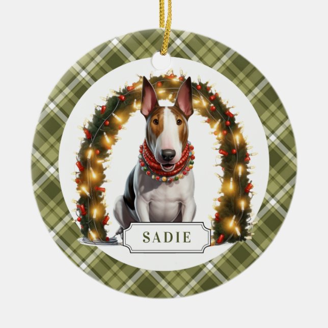 Bull Terrier Ceramic Circle Ornament (Framsidan)