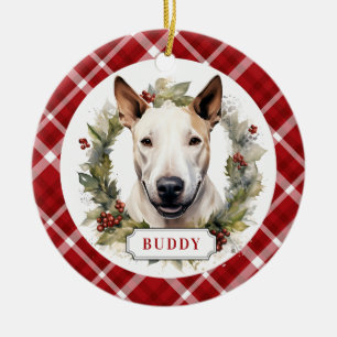 Bull Terrier Ceramic Circle Ornament