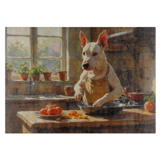 Bull Terrier Cooking in Kitchen (Framsidan)