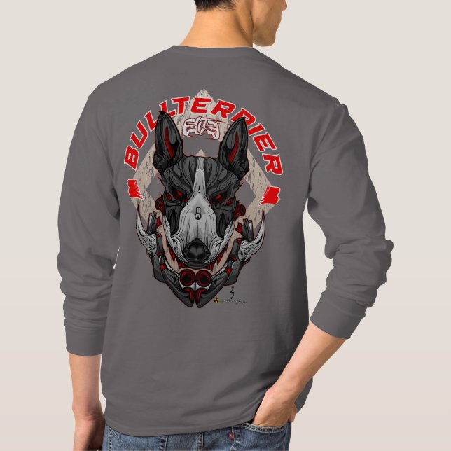 BULL TERRIER Cyberpunk Samurai Elite T Shirt (Baksida)