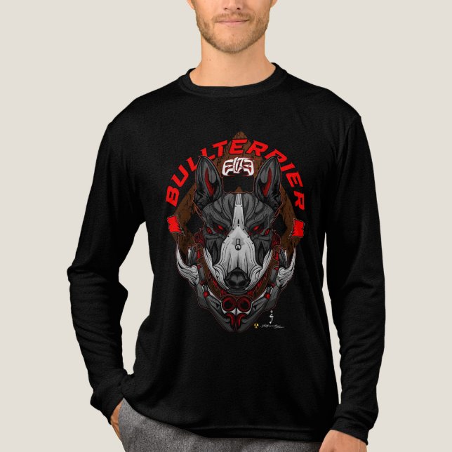 BULL TERRIER Cyberpunk Samurai Elite T Shirt (Framsida)