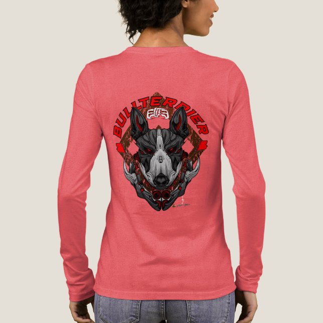 BULL TERRIER Cyberpunk Samurai Elite T Shirt (Baksida)