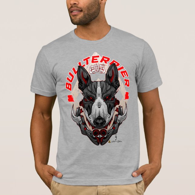 BULL TERRIER Cyberpunk Samurai Elite T Shirt (Framsida)