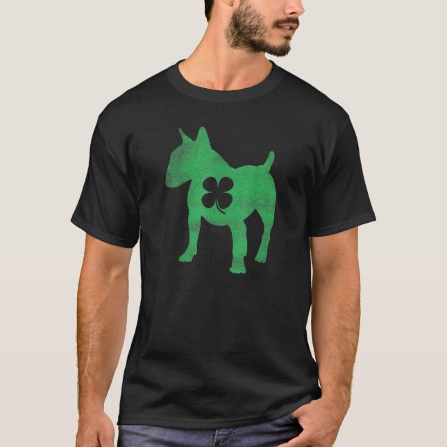 Bull Terrier Dog Shamrock St Patricks Day Saint Pa T Shirt (Framsida)
