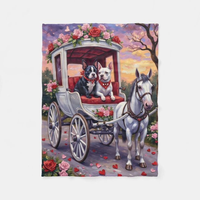 Bull Terrier Dog Valentine's Day Fleecefilt (Framsidan)