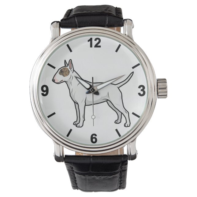 Bull Terrier Dog Wrist Watch Bold Pet Style Armbandsur (Framsida)