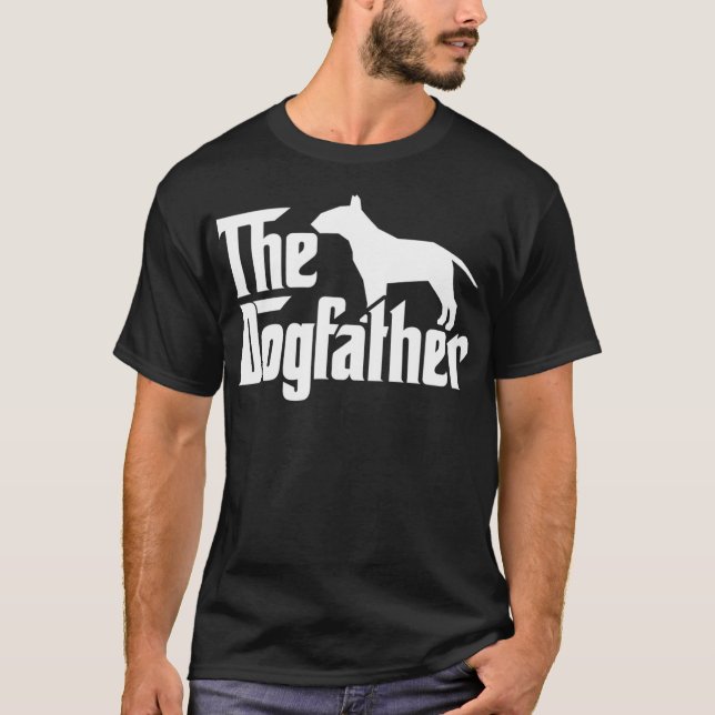 Bull Terrier, Dogfather Bull Terrier Pappa Pappa T Shirt (Framsida)
