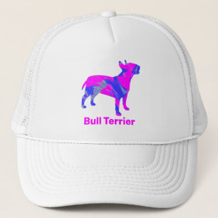 Bull Terrier English Hund Cute Rosa Silhouette Keps