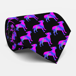 Bull Terrier English Hund PinkBlue Silhouette Blac Slips