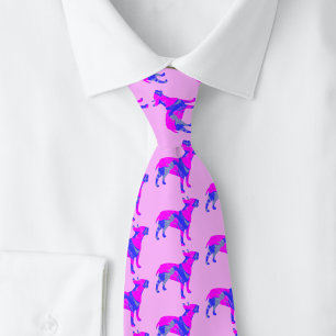 Bull Terrier English Hund PinkBlue Silhouette Rosa Slips