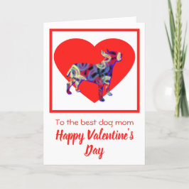 Bull Terrier English Hund Red Valentine Day Card Tack Kort