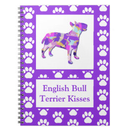 Bull Terrier English Kisses Hund Silhouette PPY&B Anteckningsbok