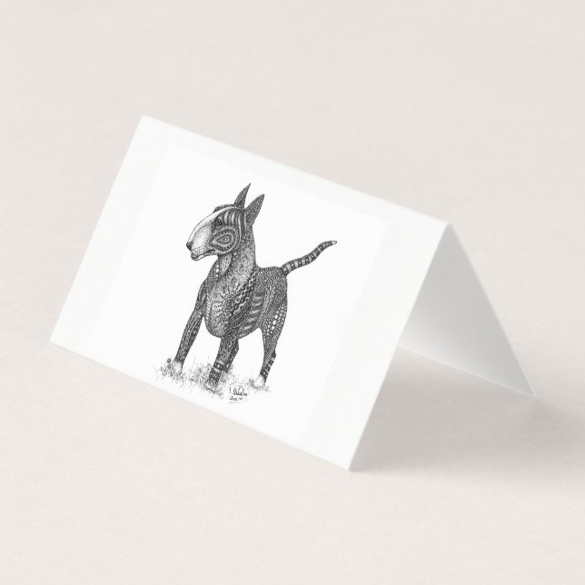 Bull Terrier Folded Card Kort (Framsida)