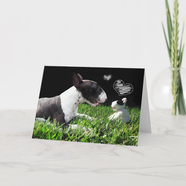 Bull Terrier Greeting Card Kort (Framsida)