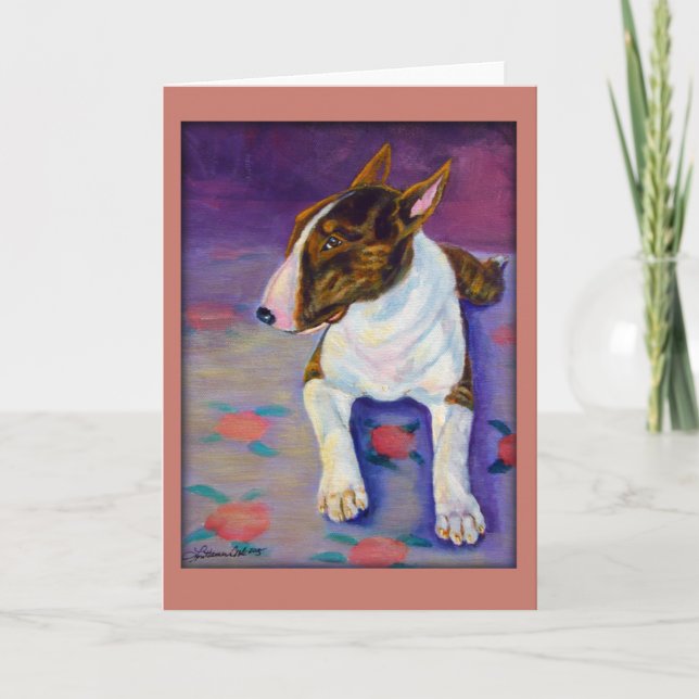 Bull Terrier Greeting Cards Kort (Framsida)