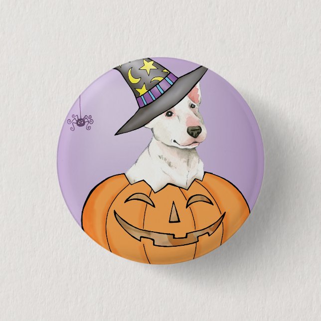 Bull Terrier Halloween Knapp (Framsida)