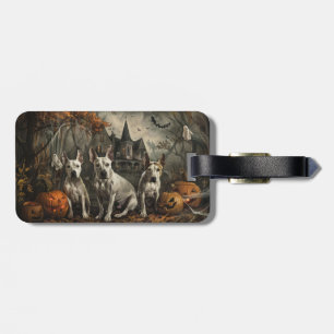 Bull Terrier Halloween Night Doggy Delight Bagagebricka