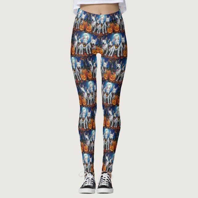 Bull Terrier Halloween Spooky Leggings (Framsida)