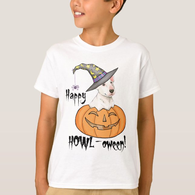 Bull Terrier Halloween T-Shirt (Framsida)