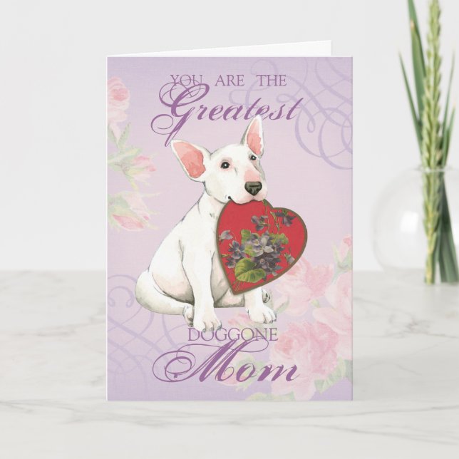 Bull Terrier Heart Mamma Kort (Framsida)