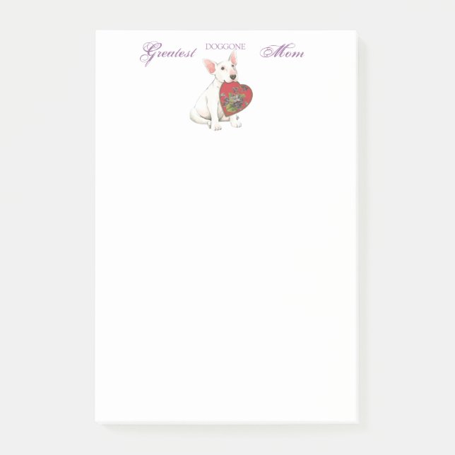 Bull Terrier Heart Mamma Post-it Block (Framsida)
