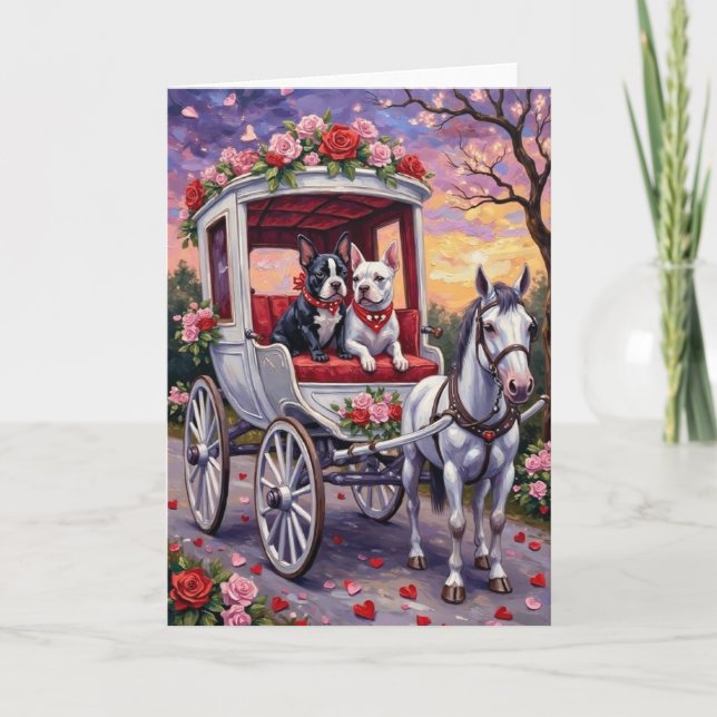 Bull Terrier Hund Alla Hjärtans Dag Kort (Framsida)