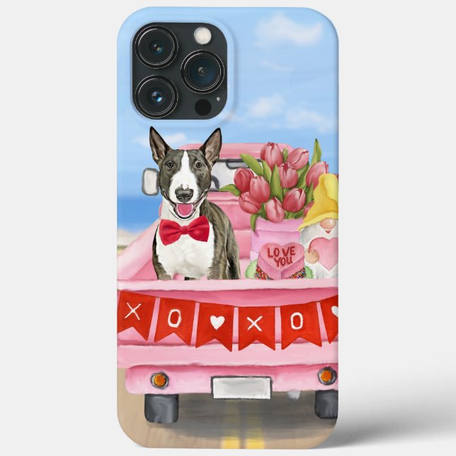 Bull Terrier Hund Alla Hjärtans Dag Lastbil Hjärta (Baksida)