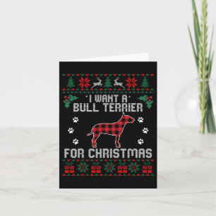 Bull Terrier Hund älskare Julafton Gifts Hund Ugly Kort