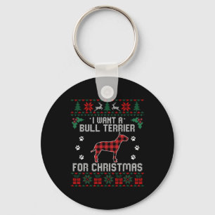Bull Terrier Hund älskare Julafton Gifts Hund Ugly Nyckelring