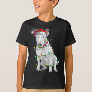 Bull Terrier Hund älskare Julafton Santa Hat Bull T Shirt