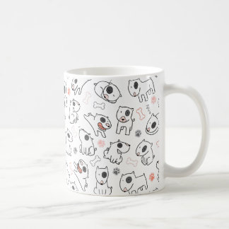 Bull Terrier Hund älskare Seamless Mönster Kaffemugg