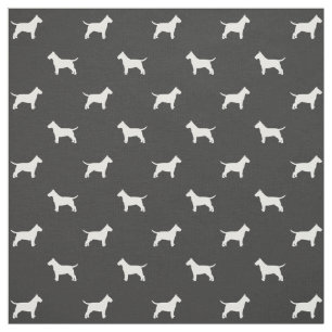 Bull Terrier Hund aveln Silhouettes Mönster Tyg