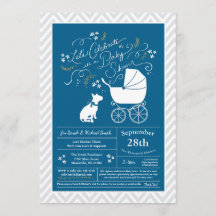 Bull Terrier Hund Baby Shower Blue Boy