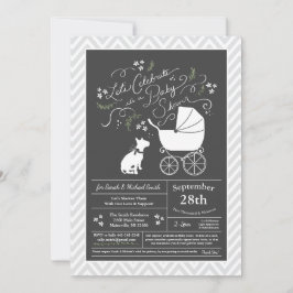 Bull Terrier Hund Baby Shower Gender Neutral Inbjudningar