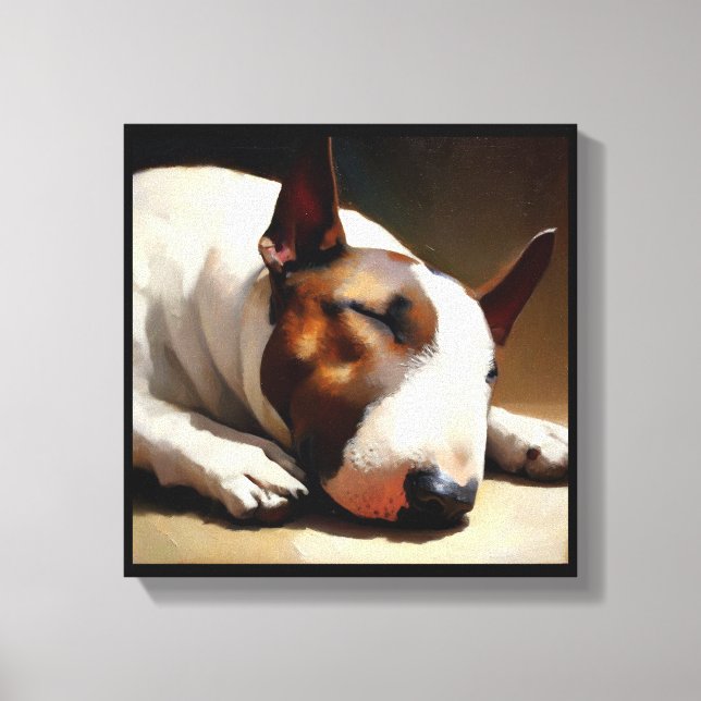 Bull Terrier Hund  Canvastryck (Framsida)