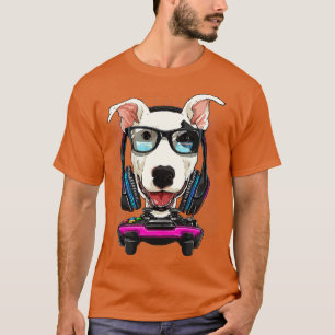 Bull Terrier Hund Computer Video Game Älskare Gami T Shirt