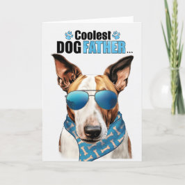 Bull Terrier Hund Coolest Pappa Fars dag Helgkort