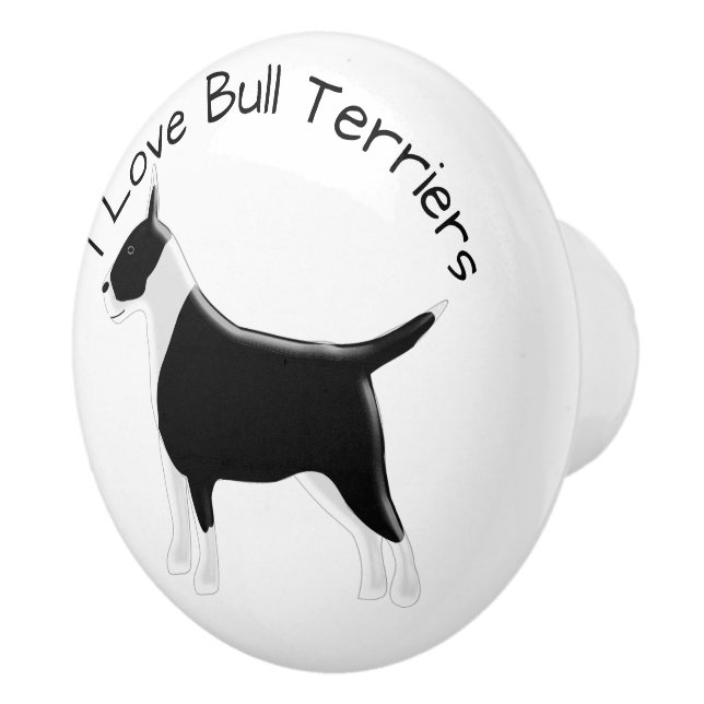 Bull Terrier Hund design Knopp (Höger)