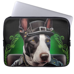 Bull Terrier Hund Driving Bike St. Patrick's Day Laptop Fodral